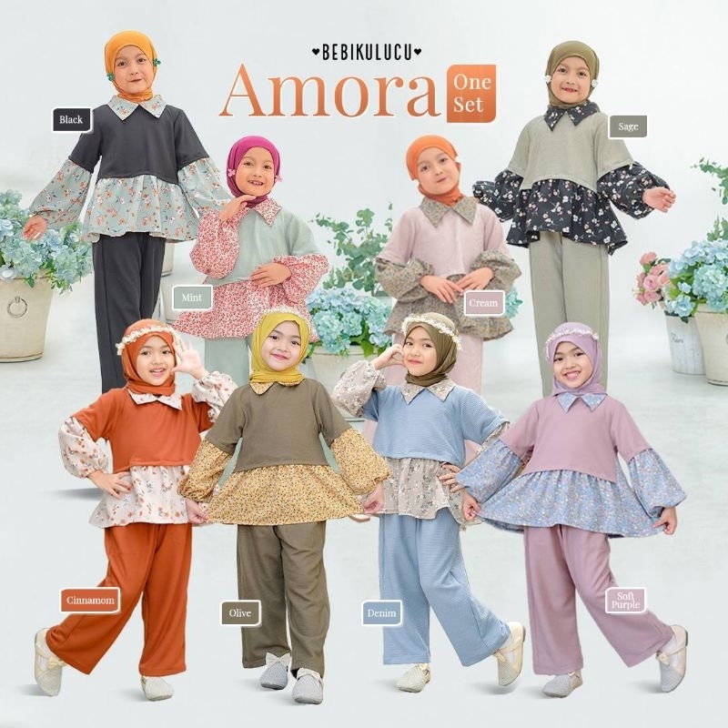 Setelan Celana Oneset Amora by Bebikulucu/ Baju atasan anak perempuan waffle UNIQLO 1 2 3 4 5 6 7 8 