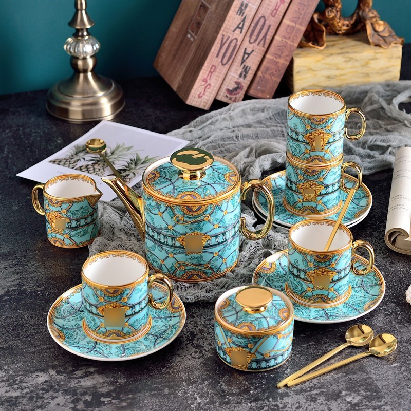 Set Alat Minum Gelas Teh Brand / European Ceramic Tea Set 1256