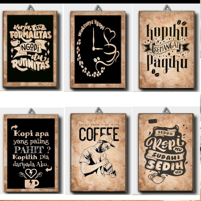 HIASAN DINDING KAYU MDF KATA KATA KOPI