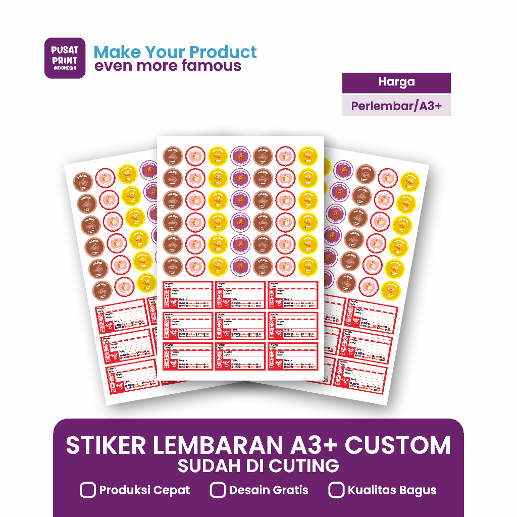 

Stiker Kemasan label A3+ Custom