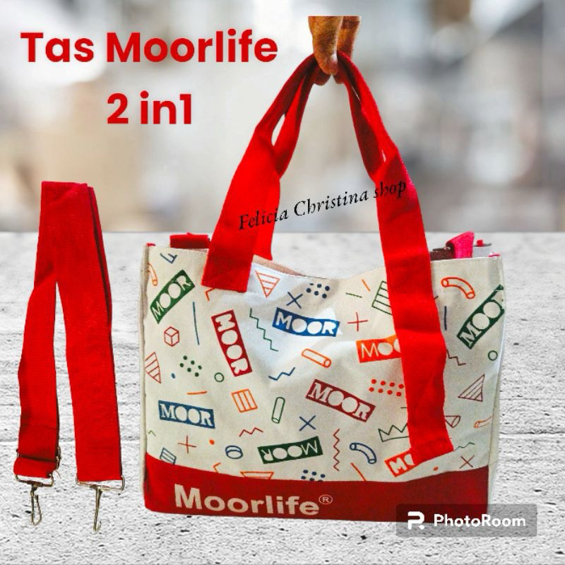 Tas Moorlife 2 in 1 / Tas belanja /Moorlife bag