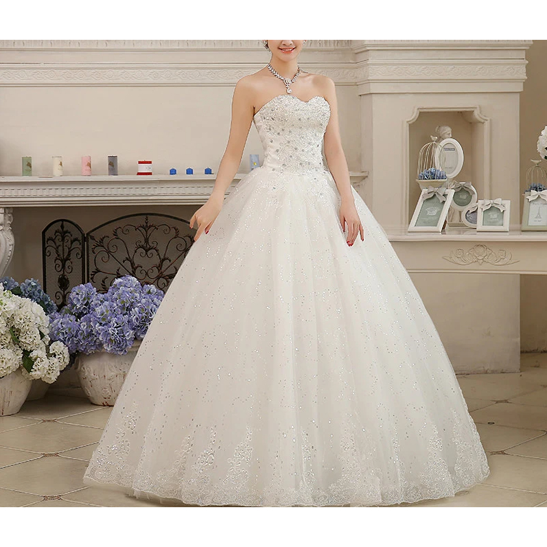 GAUN WEDDING / WEDDING DRESS LACE FLOWER / GAUN PENGANTIN BUNGA/ WHITE DRESS / DRESS PUTIH / GAUN PE