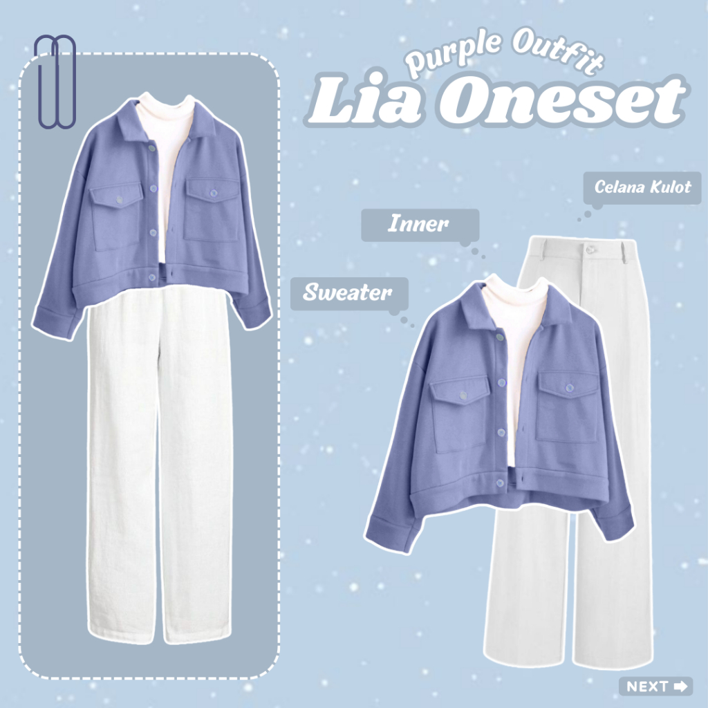 One Set 3in1 Remaja Terbaru Cardigan Wanita Celana Kulot Highwaist Inner Jersey Premium CS50 Lia