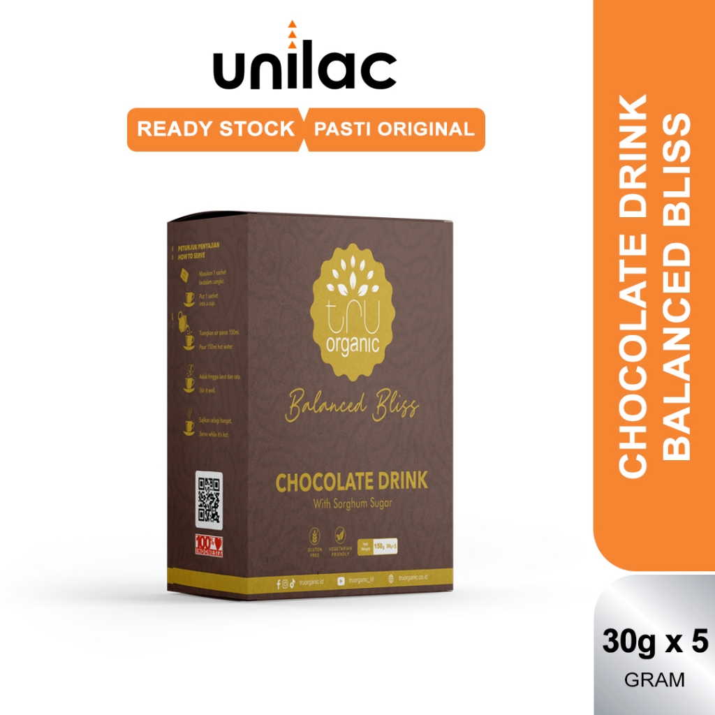 

Minuman Coklat Rendah Kalori dengan Gula Sorghum | TruOrganic Balanced Bliss 1 Box (5 Sachet)