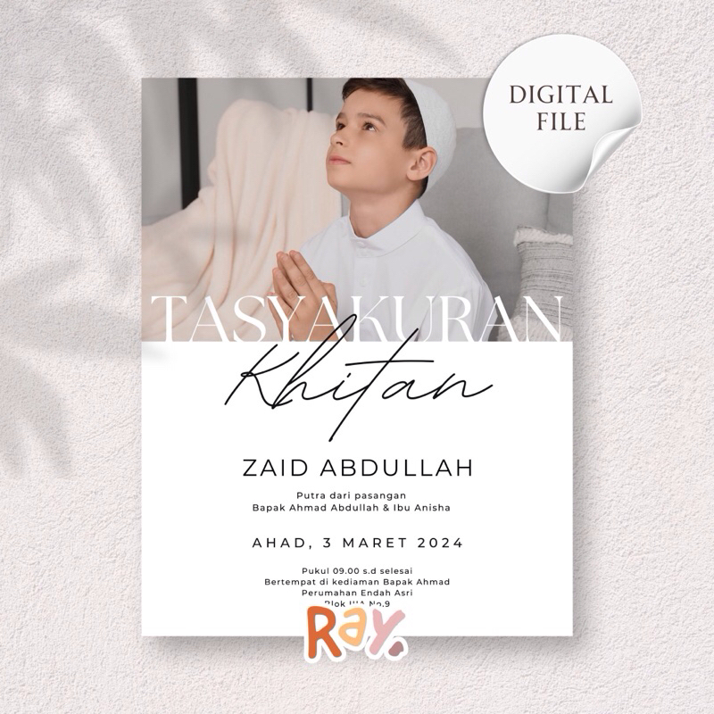 Undangan Khitanan Aesthetic, Undangan Khitanan Digital, Undangan Khitan Anak Digital, Undangan Khita