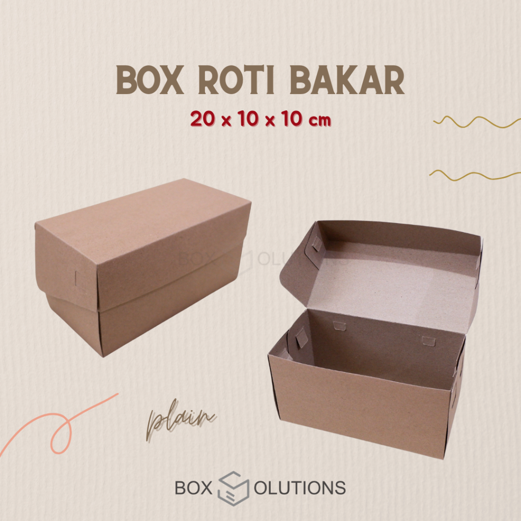 dus / box roti bakar / box mini robar PLAIN 20 x 10 x 10 cm isi 10 pcs NON PE
