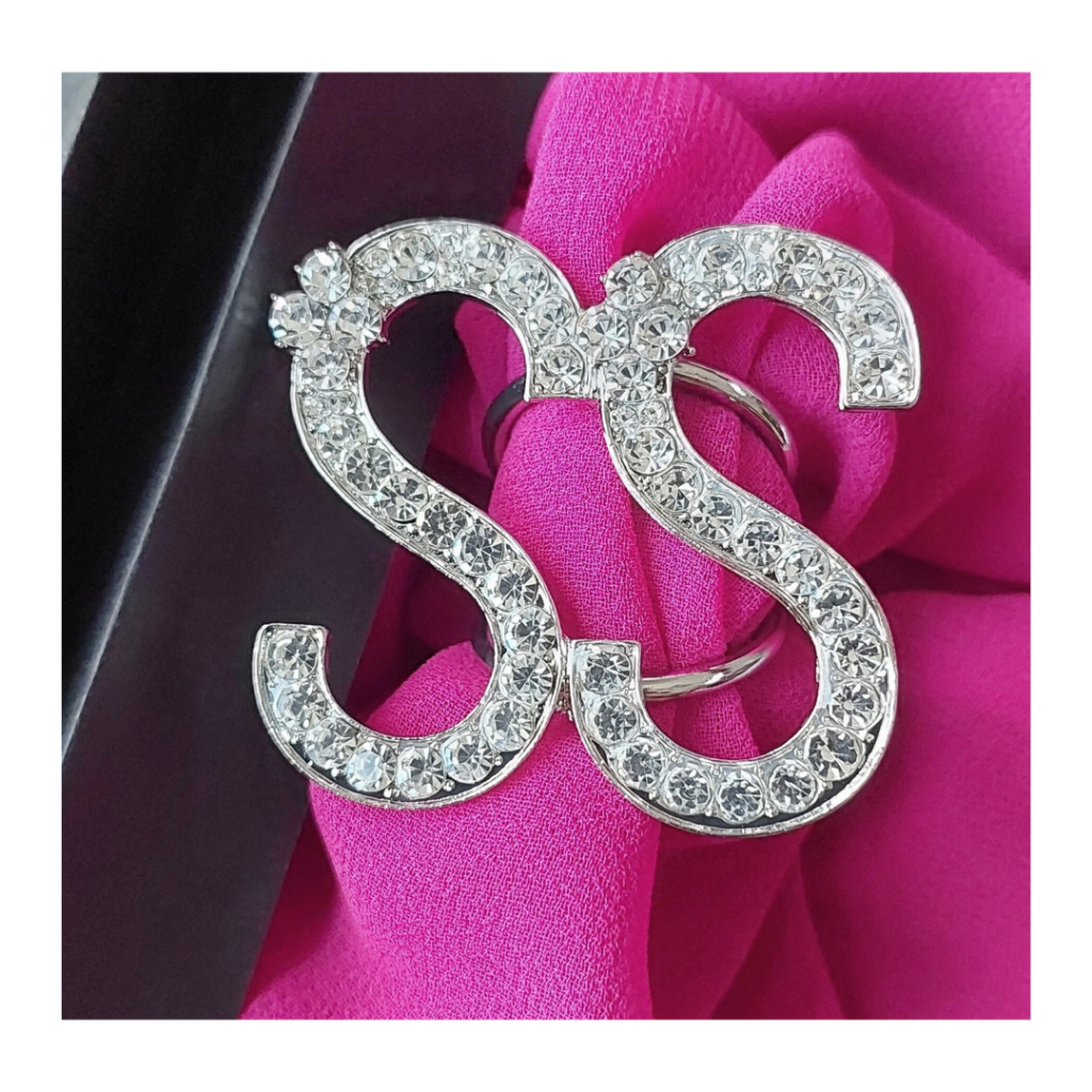 Ring Hijab Cincin Kerudung Bros Jilbab Serut Kolong Huruf