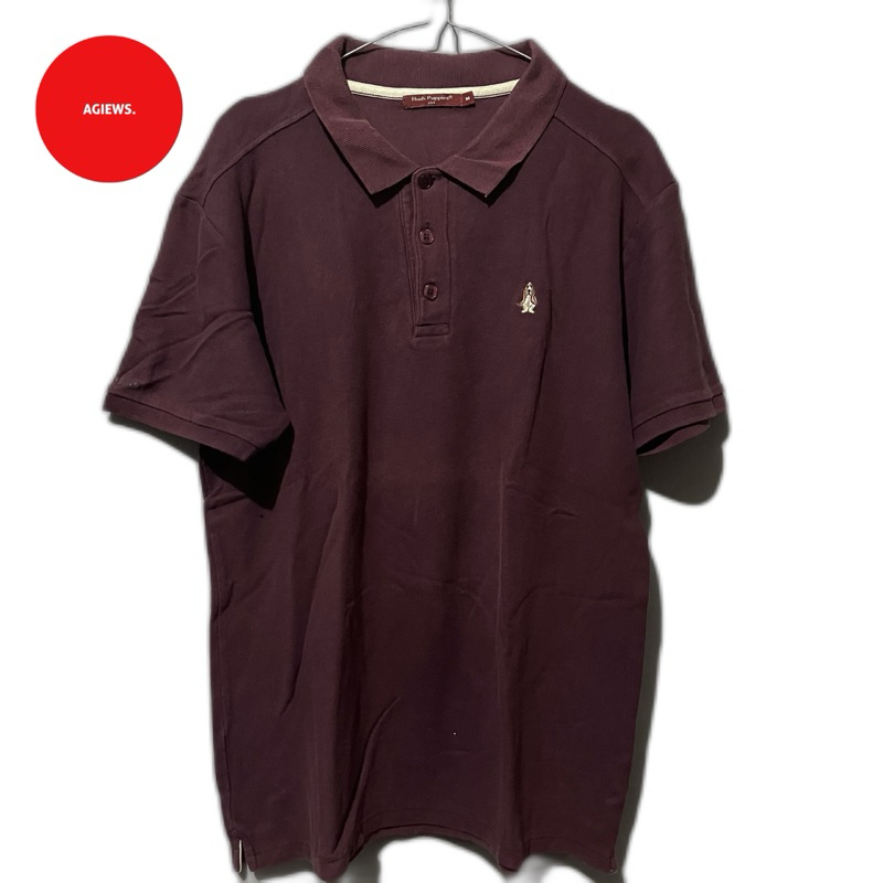 Kaos Polo Pria HUSH PUPPIES Merah Maroon