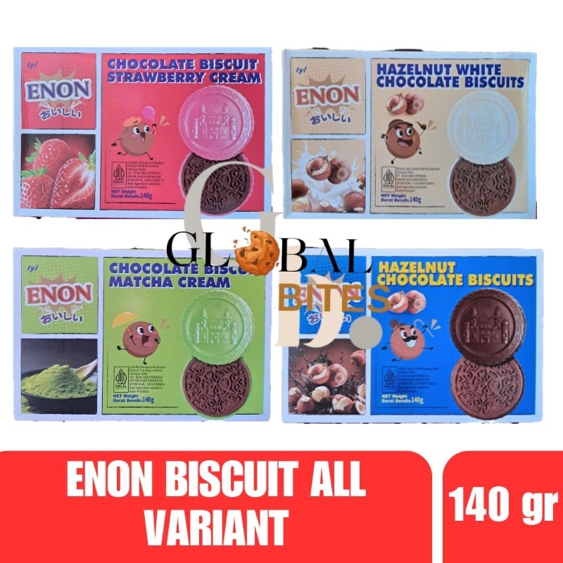 

Enon Chocolate biscuit Hazelnut Matcha Strawberry White Chocolate 140gr