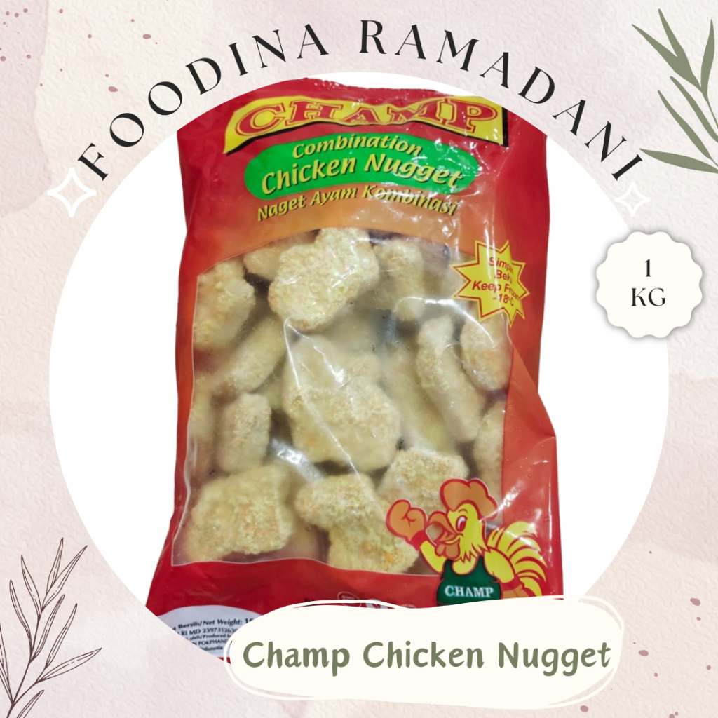 

CHAMP NAGET Ayam Kombinasi - Combination Chicken Nugget Fresh [ Berat 1.000gr ] Harga Per BKS