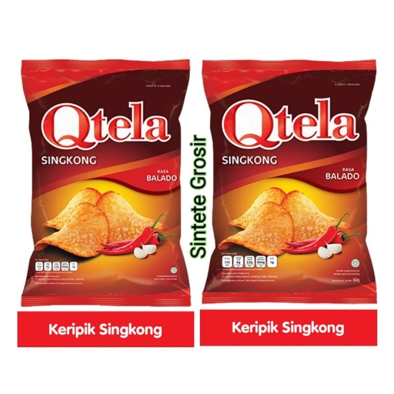 

Qtela Keripik Singkong Rasa Balado Bag isi 60 & 180 gram