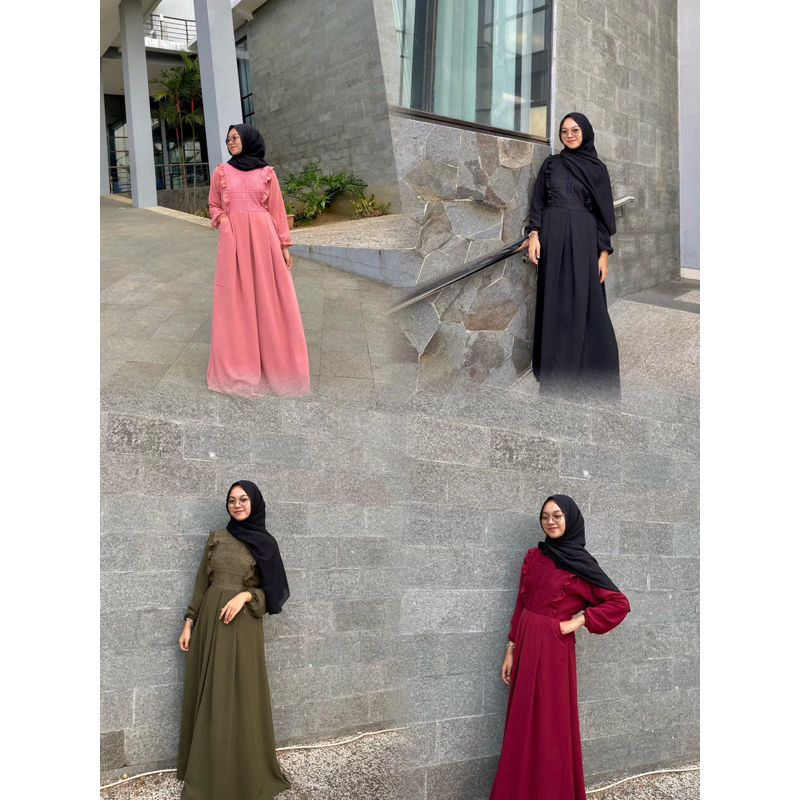 Amira maxy dress mix malika 2024 dress remaja terbaru gamis brukat gamis bigsize