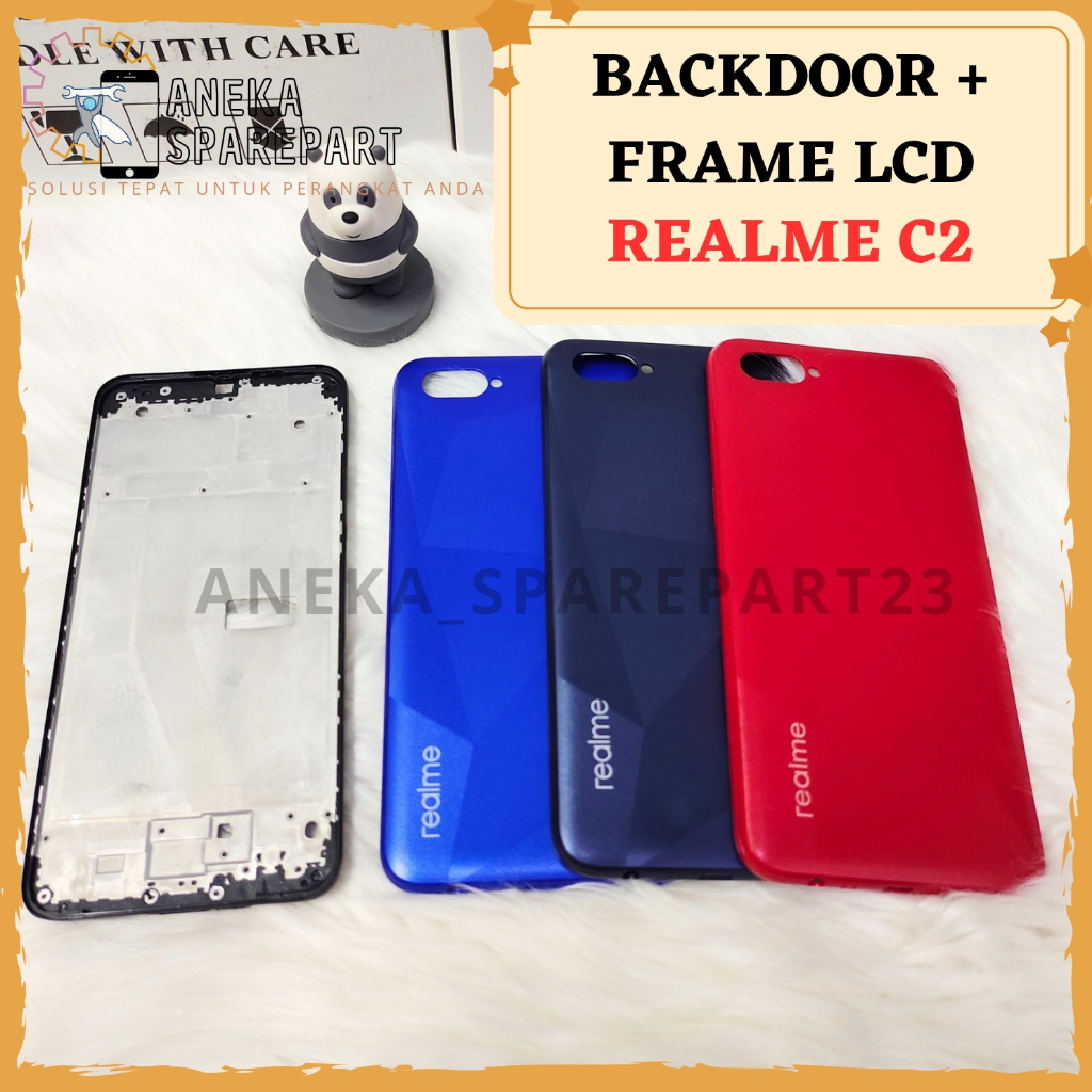 HOUSING BACK CASING FULLSET REALME C2 BACKDOOR + FRAME LCD REALME C2