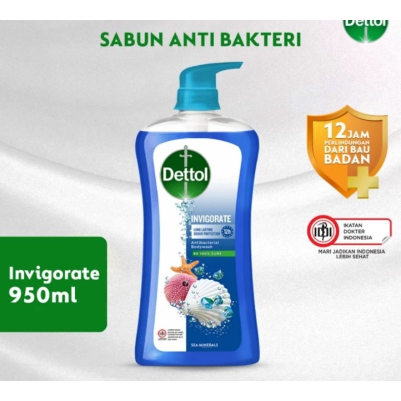 Dettol Sabun Mandi Cair Anti Bakteri Invigorate 950ml