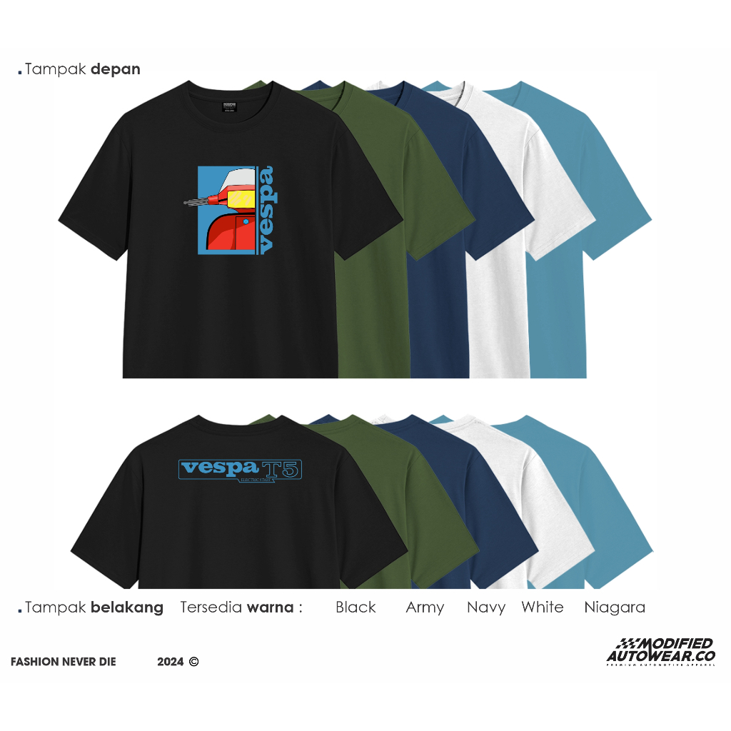 kaos vespa excel modified autowear premium kaos vespa T5 baju vespa excel