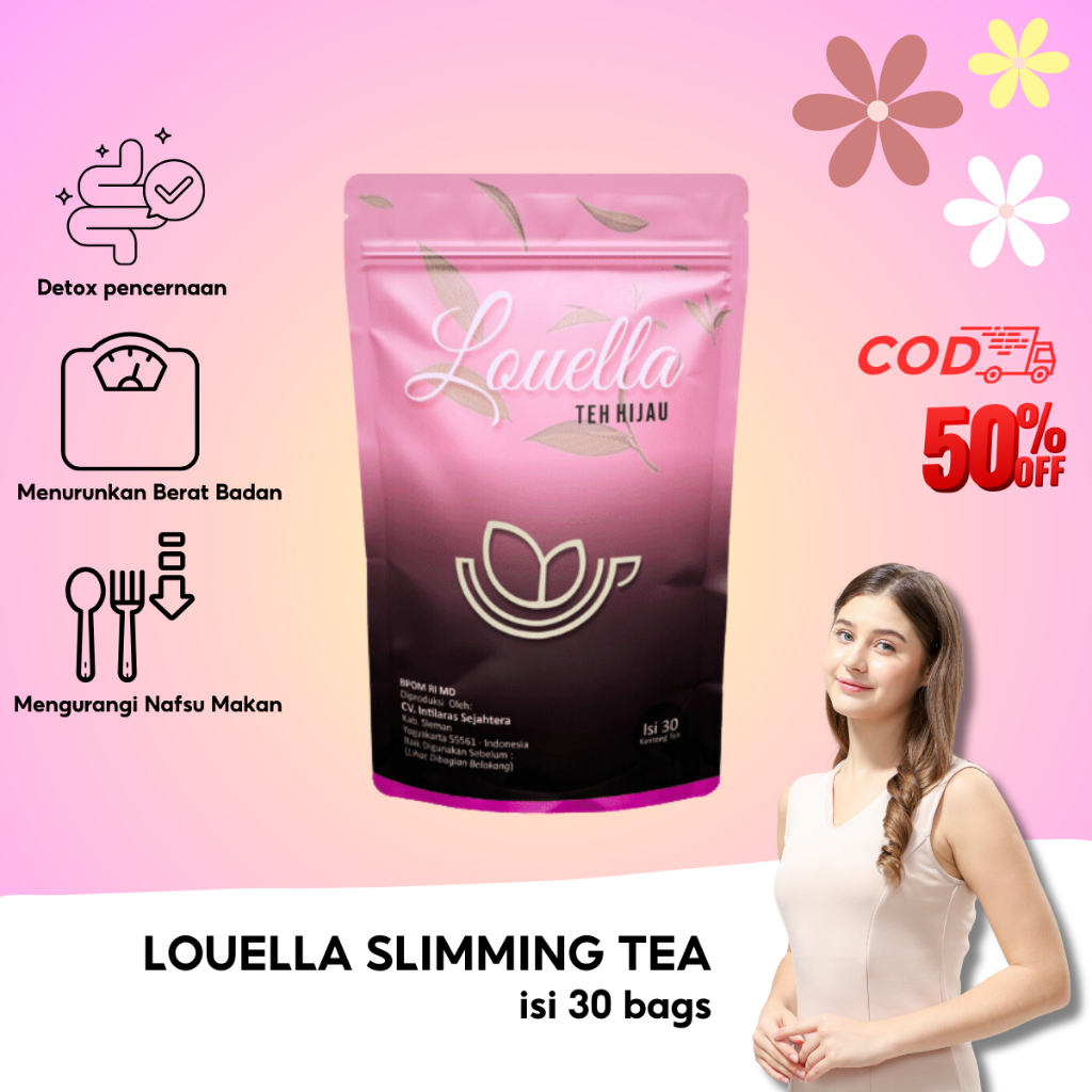 Teh Detox Diet Herbal Pelangsing Badan - Pengecil Perut Buncit Louella Detox