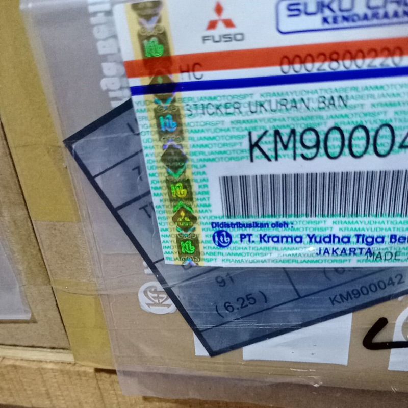 stiker ukuran tekanan ban L300 Orsinil