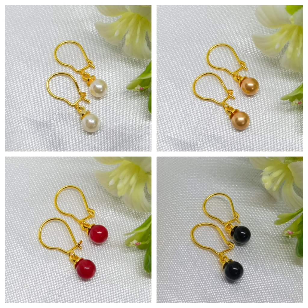 COD Anting Kancing Subang Mutiara Buatan Manusia Anti Karat Korea Tusuk Berlapis Emas 24k Gold Korea