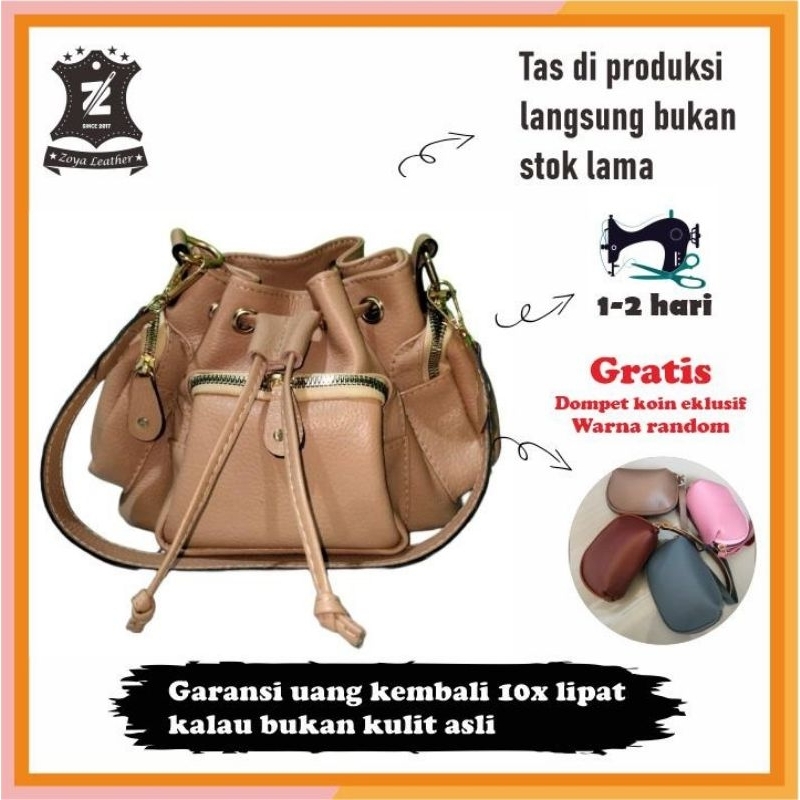 TAS WANITA KULIT ASLI GARUT MOTIF SERUT MODEL KEKINIAN