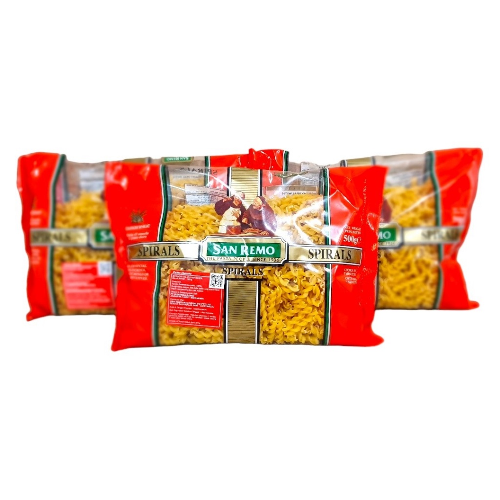 

Pasta Spirals Fusili Fusilli San Remo Durum Wheat 500 Gram (Pack)