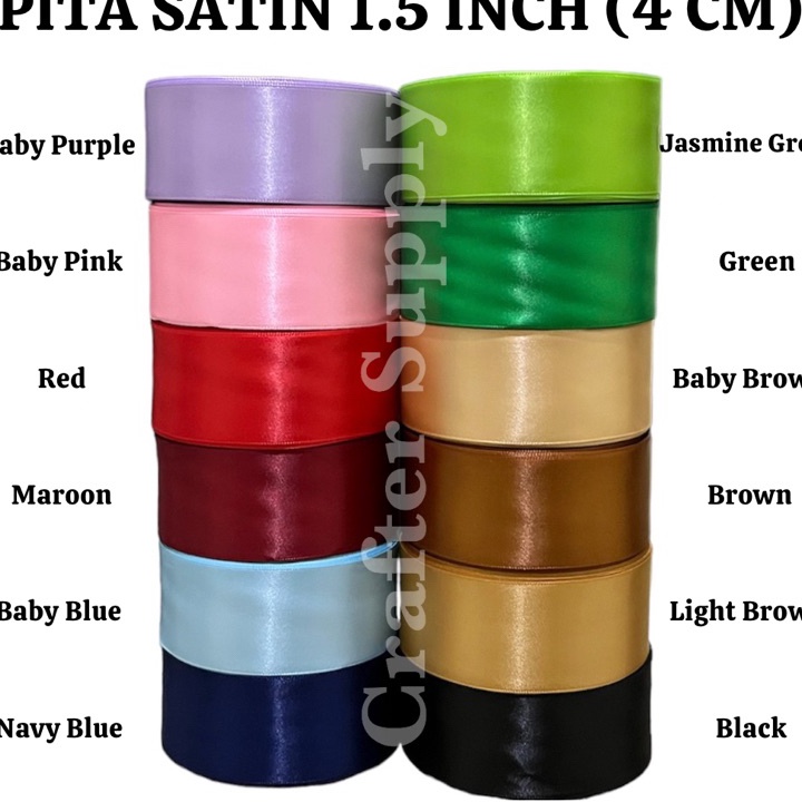 

TERMURAH BACA DESKRIPSI SALE PITA SATIN 15 INCH HIGH QUALITY LEBAR 4 CM PANJANG 2 YARD PER ROLL CUCI GUDANG