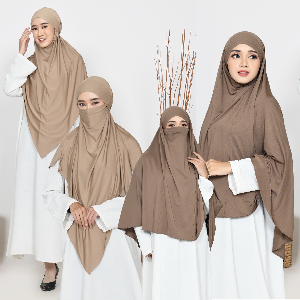 FRENCH KHIMAR/JILBAB CADAR/JILBAB UMROH/KERUDUNG BERGO JERSEY CADAR NIQAB  DUBAI