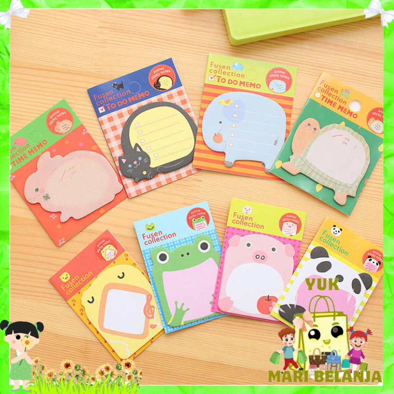 

YMB Sticky Notes Motif Hewan Tempelan Kertas Catatan Memo Note Karakter Animal Mini Book Karakter Binatang Lucu