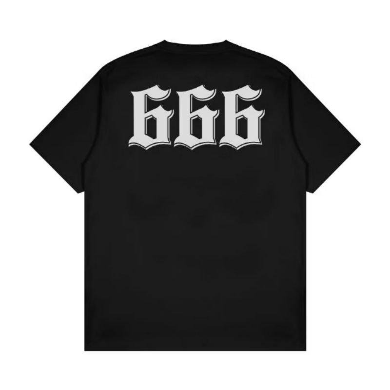 T-shirt 666 Musik Metal | Kaos Sablon 666 Unisex Black White