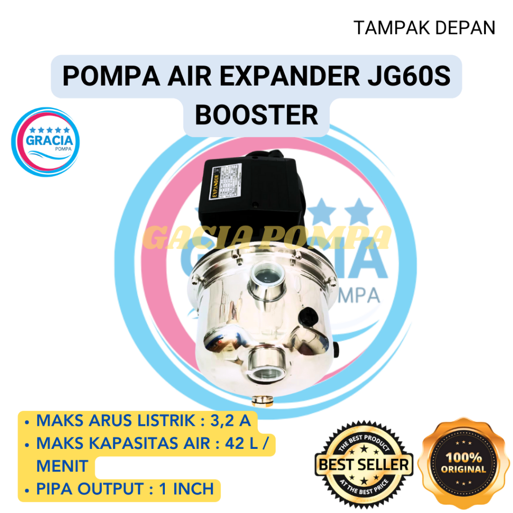 POMPA AIR BOOSTER STAINLESS EXPANDER JG60S ORIGINAL BERKUALITAS - Gracia Pompa