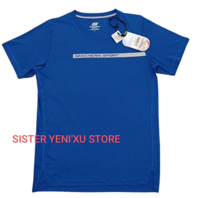 Kaos Skechers Zenith Sport Dryfit Tshirt Men BLUE (Size S,M,L,XL) ORIGINAL STORE 100%
