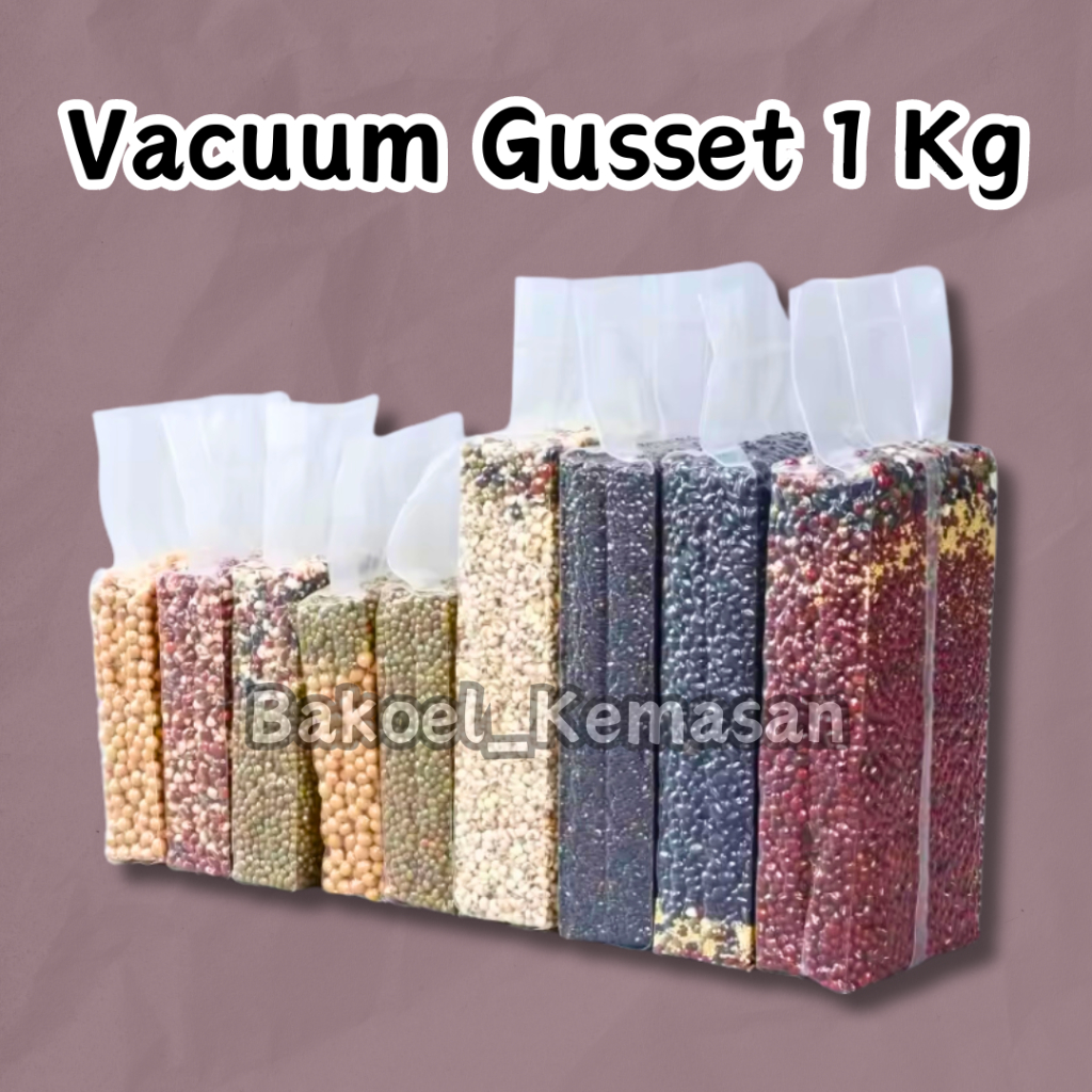 Vacuum Gusset / Vacum Beras Biji / Plastik Vakum Kotak Murah SATUAN