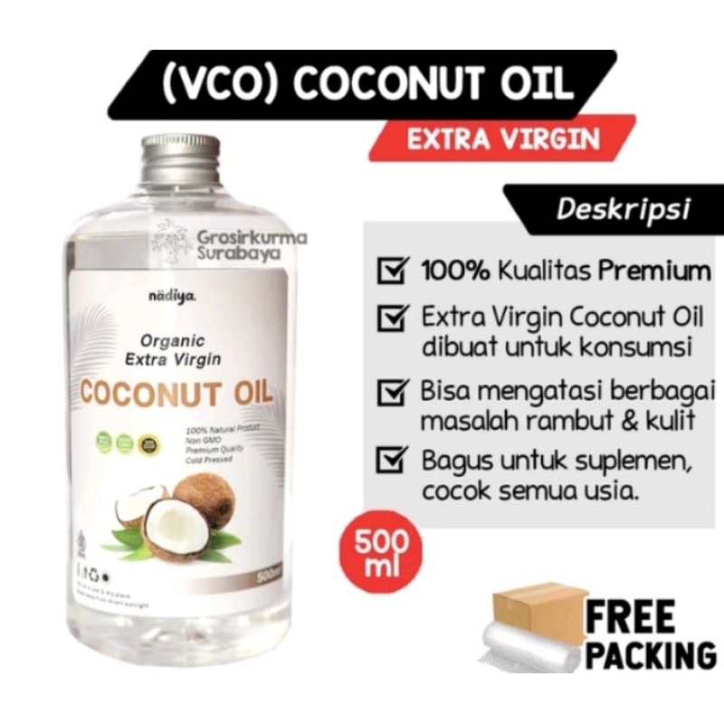 

Extra Virgin Coconut Oil VCO 500 Ml Minyak Kelapa Murni Perasan Pertama Berkualitas