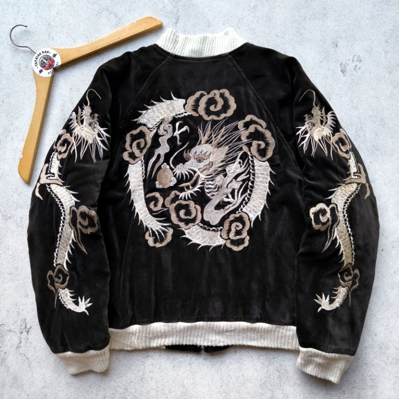 Vintage Sukajan Ryu Houston Japan Velvet