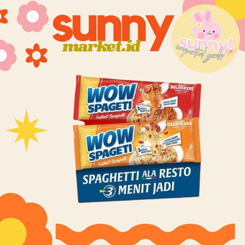 

SUNNYMARKET - MAKANAN KEKINIAN VIRAL WOW SPAGETTI WOW SPAGHETTI SPAGETI MAYORA GROUP CREAMY CARBONARA MEATY BOLOGNESE INSTANT SPAGETI INSTAN 3 MENIT SIAP SAJI