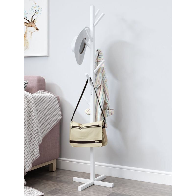 stand Hanger Kayu Gantungan Baju Tas Gantungan Berdiri Multifungsi