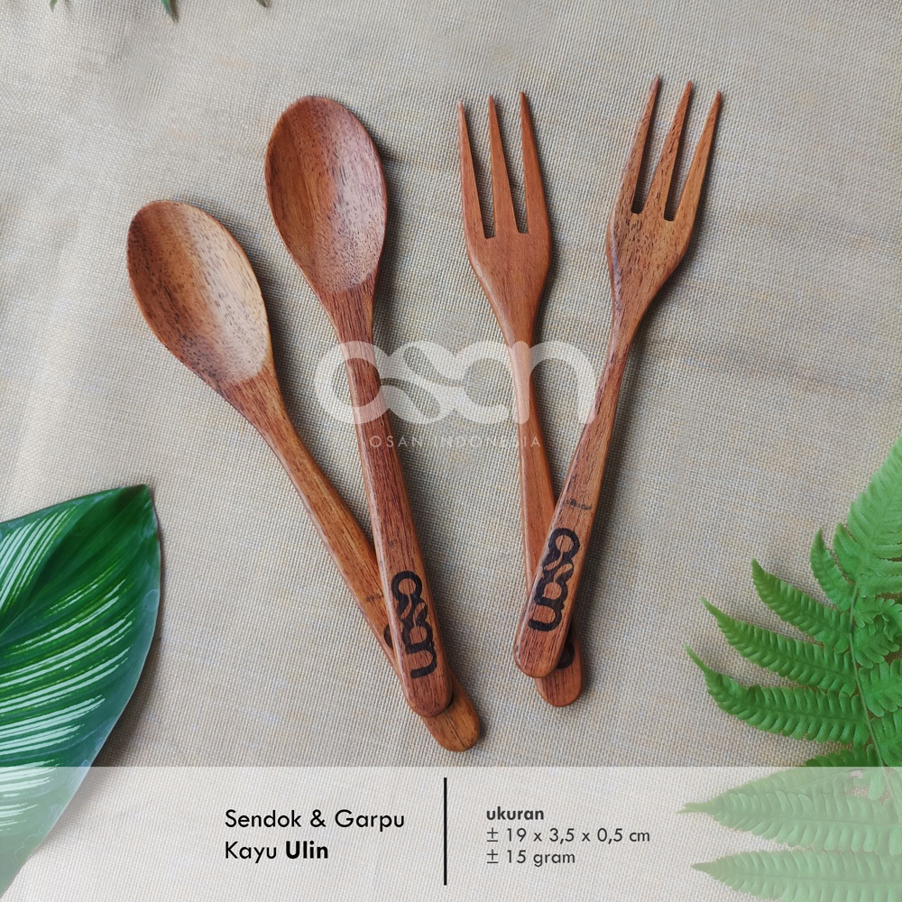 Sendok Garpu Kayu Ulin Osan Indonesia