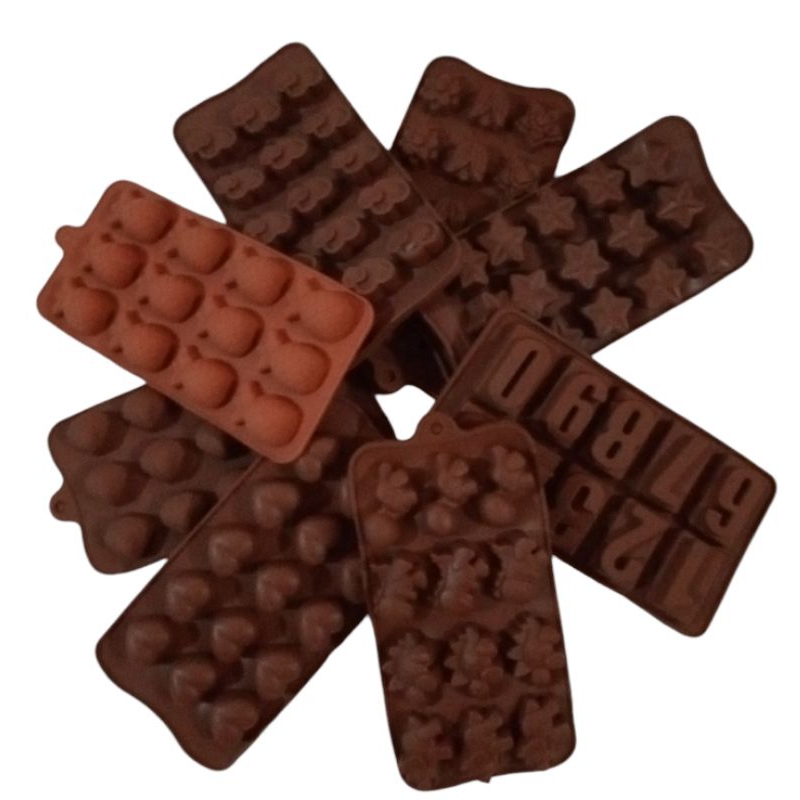 CETAKAN SILIKON COKLAT KUE PUDDING JELLY BENTUK LOVE ANGKA HURUF ANIMAL BUAH KARAKTER LUCU