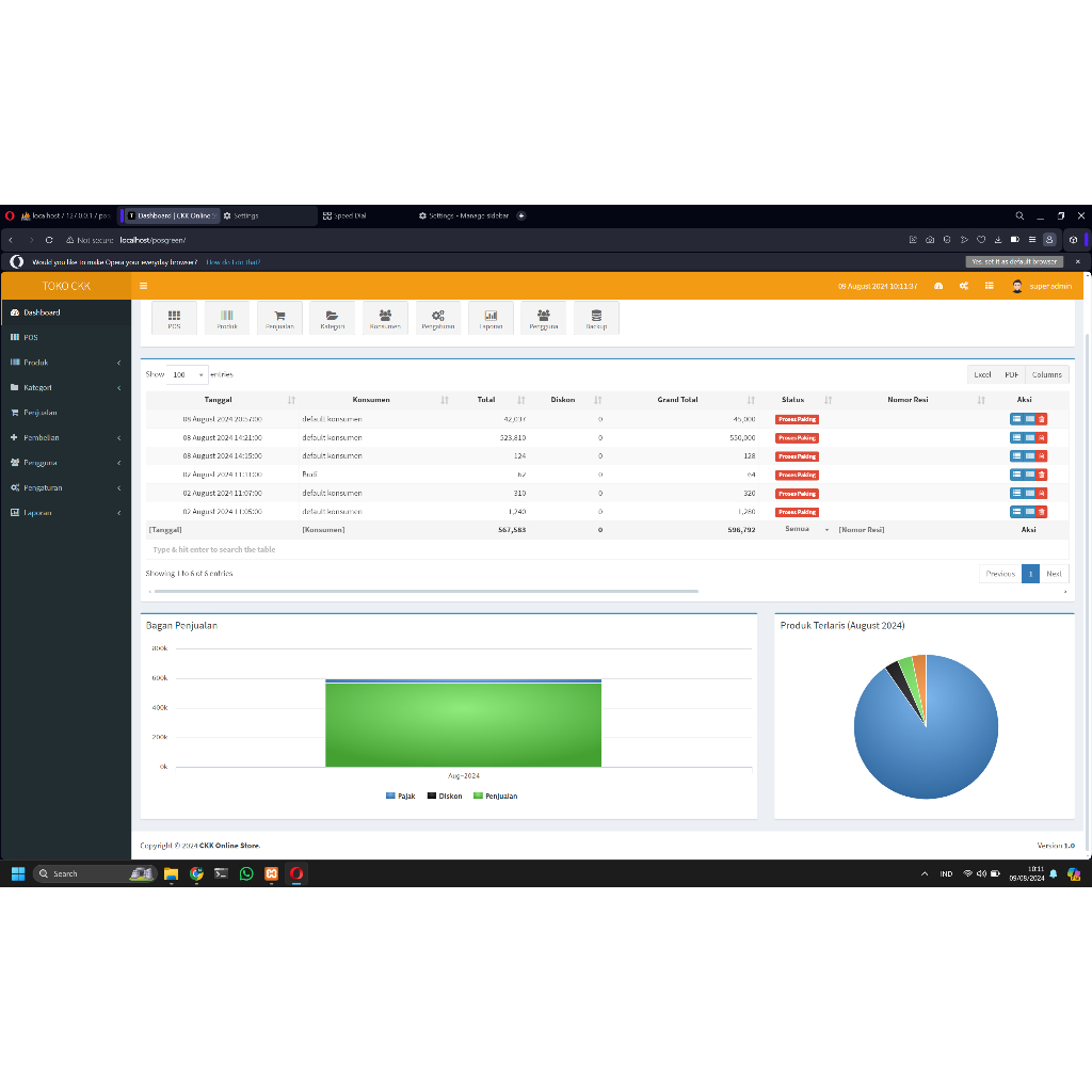 Software Aplikasi Kasir Penjualan Produk POS (Point Of Sale)  PHP