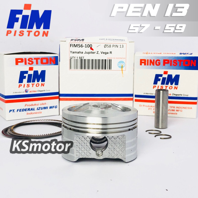 PISTON SEHER SET JUPITER Z XXB 57 57,5 58 58,5 59 PEN 13 FIM IZUMI