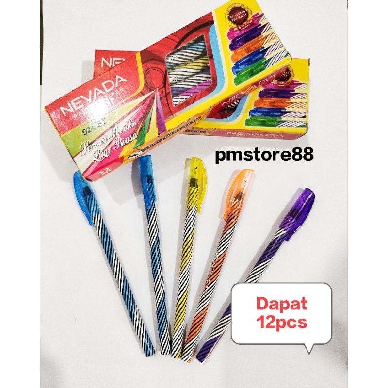 

[1Pack Isi 12pcs] Ballpoint NEVADA 924 ST Pulpen Ulir Spiral Nevada Murah 924 ST - 1Pack Isi 12pcs