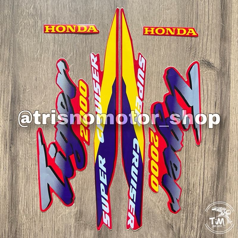 striping stiker les Honda Tiger lawas 2000 1996 body merah sticker list polet tilas TIGER standar te