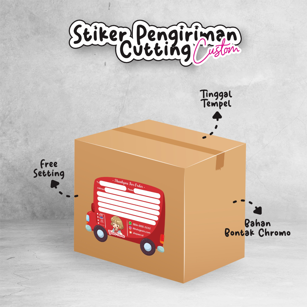 

STIKER PENGIRIMAN OLSHOP CUTTING CUSTOM MURAH - BONTAK CHROMO