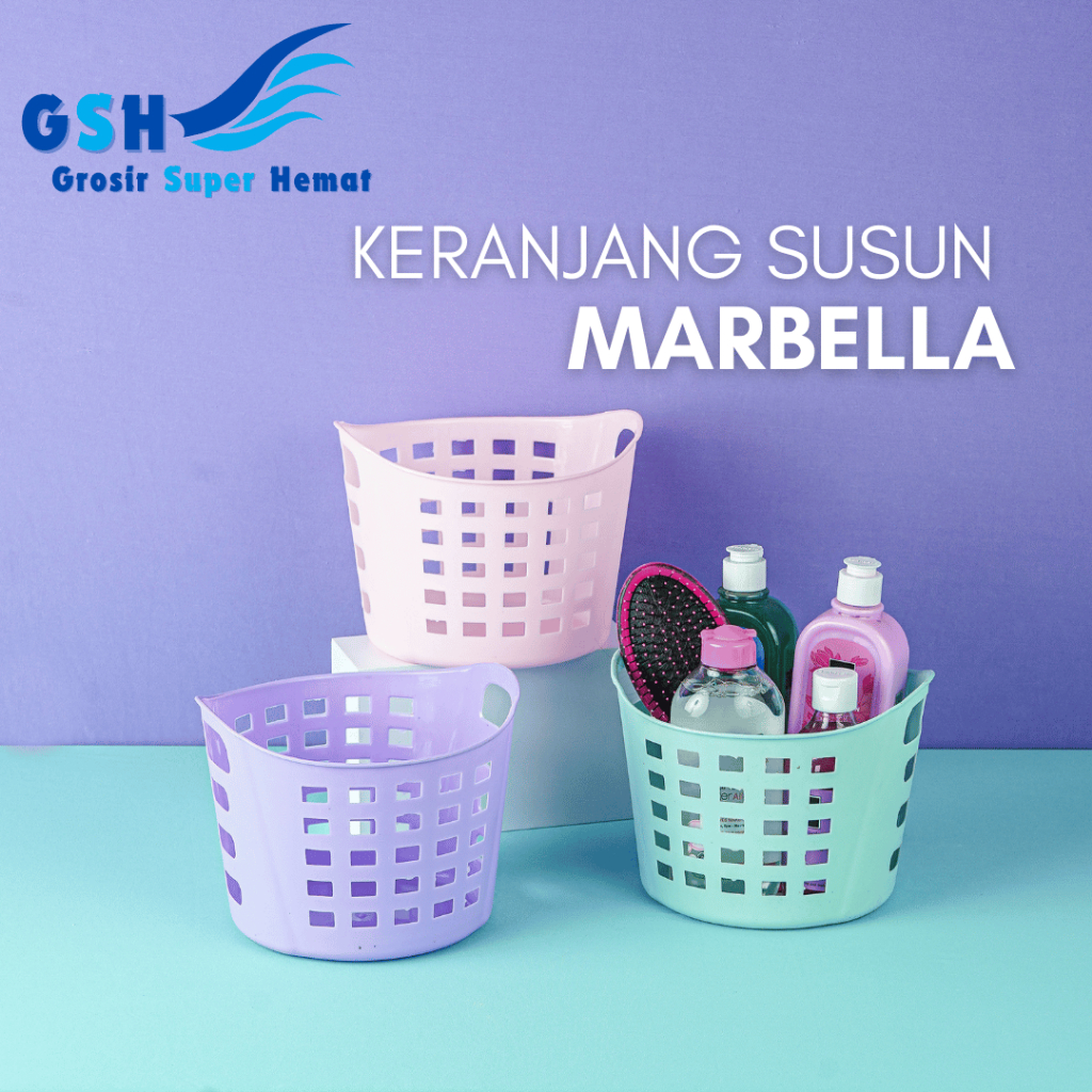 GSH - Keranjang Susun Marbella (Isi 3-6-12 pcs)High Way Keranjang Bulat Shampoo Sabun Aesthetic Susu