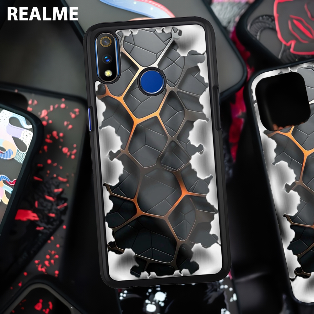 Case Glossy [2D] Realme 3 5 6 7 8 8i 9 10 Pro - Case Silikon Realme 3 - Cassing Handphone Realme 3