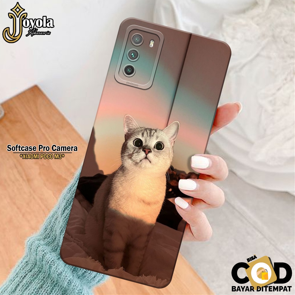 JOYOLA Case XIAOMI POCO M3 - Fahion Case Kucing - Softcase XIAOMI POCO M3 - Pro Camera - Casing XIAO
