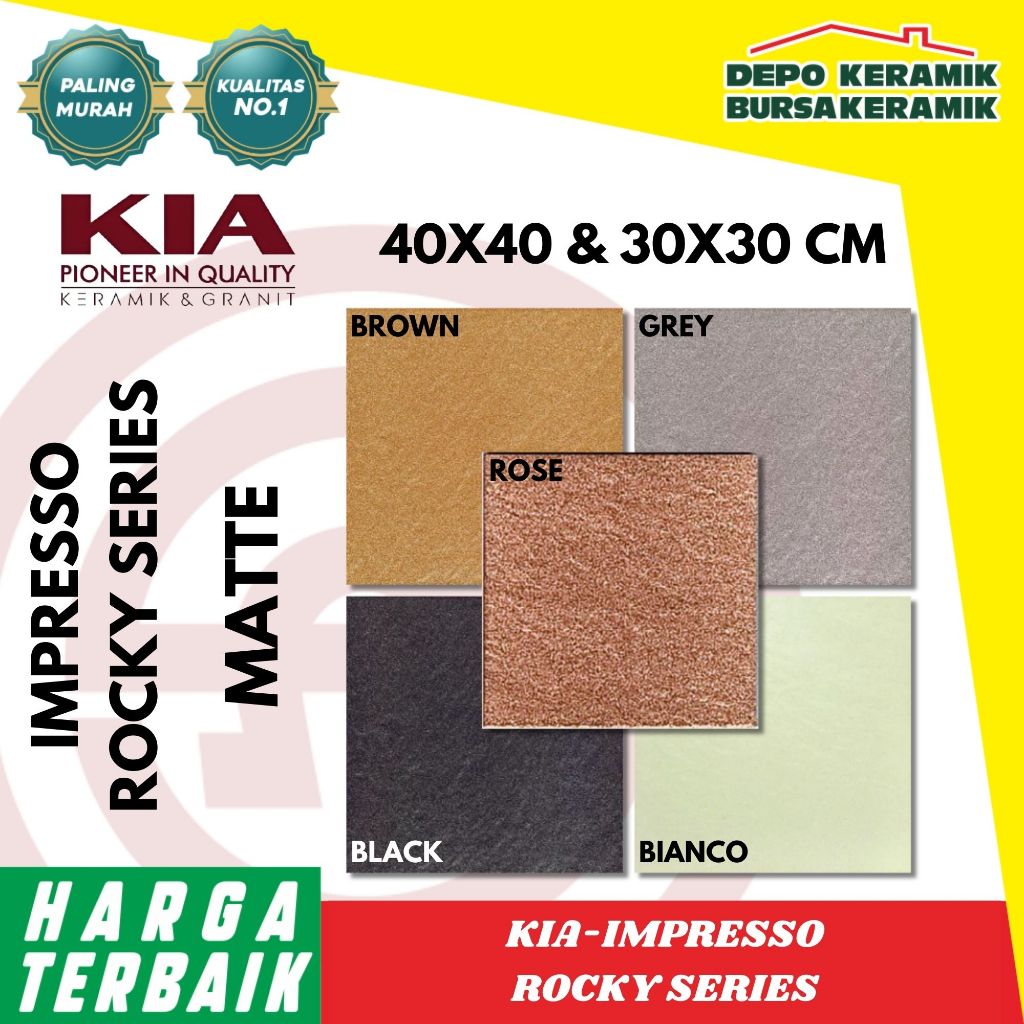 Keramik Lantai Kasar 40x40 Rocky Series - KIA-IMPRESSO - Rustic