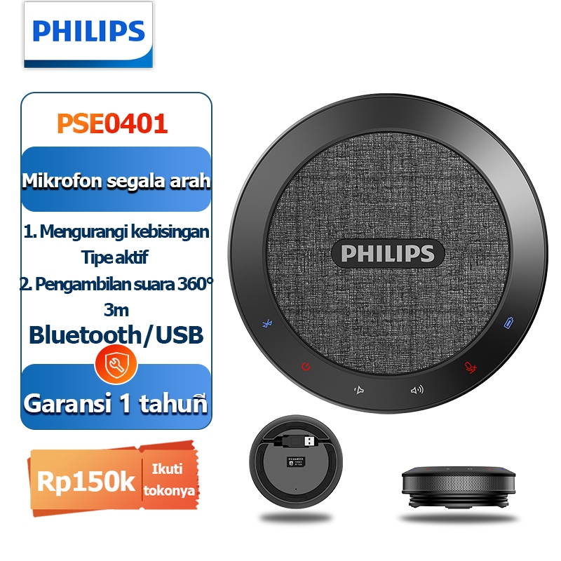 Philips 2 In 1 Mikrofon Kondenser Bluetooth Speaker PSE0401 Pengambilan stereofonik 360° Pengurangan
