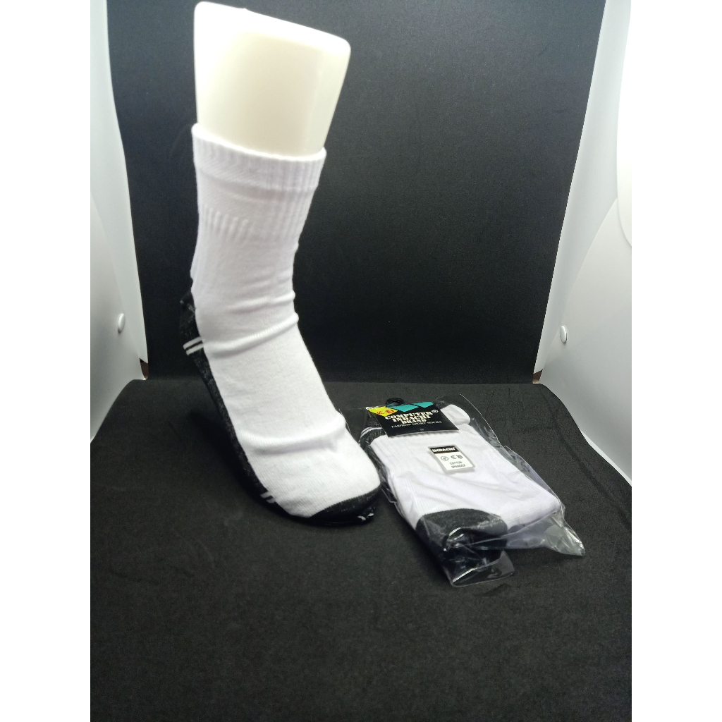 Kaos Kaki Hitam Putih, Putih tapak Hitam Matakaki Merek Computer Indachi Polos Grosir