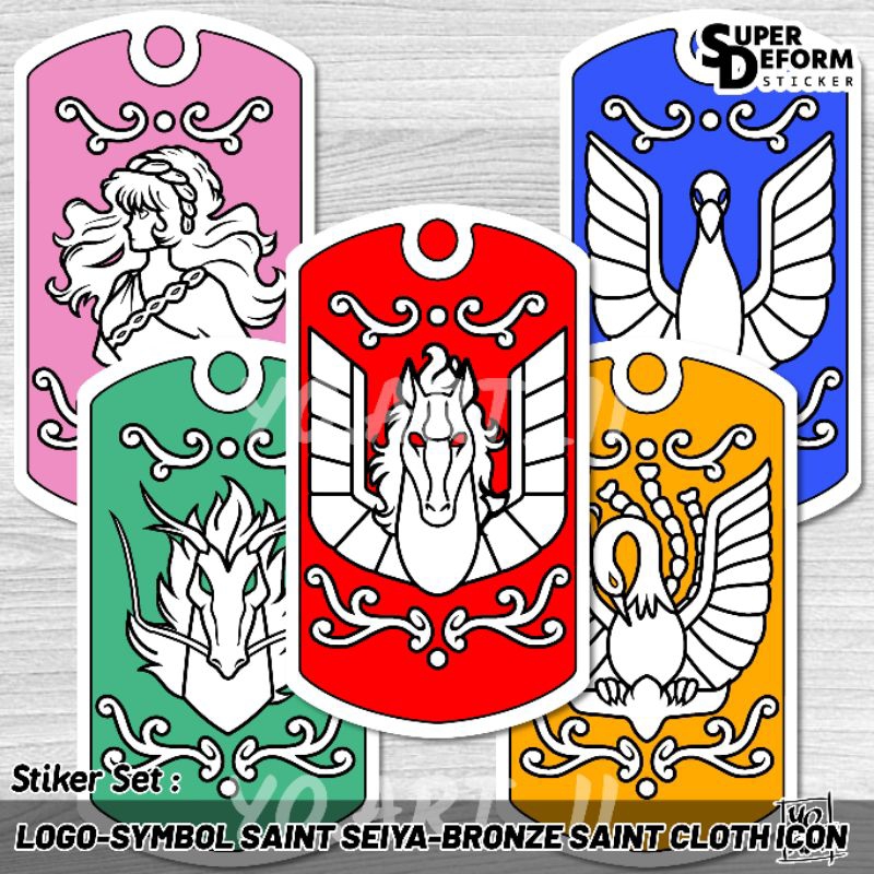 

Stiker Set - Logo/Simbol Anime SAINT SEIYA Cloth Icon series Bronze Saint vol.1