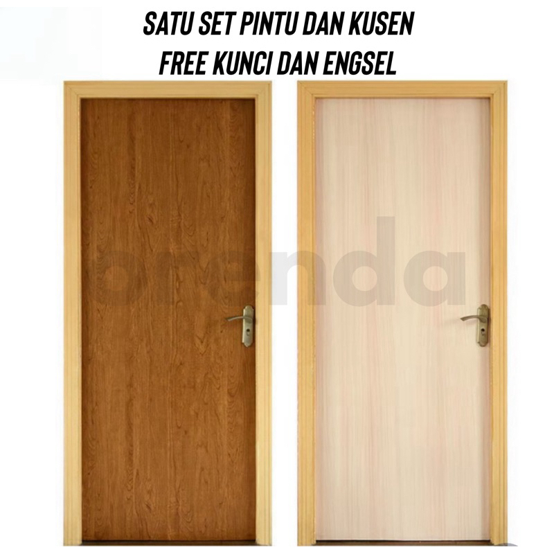 PINTU MINIMALIS HDF/TRIPLEK SET KUSEN ALMINI FREE HENDLE KUNCI DAN ENGSEL | PINTU KAMAR | PINTU UTAM